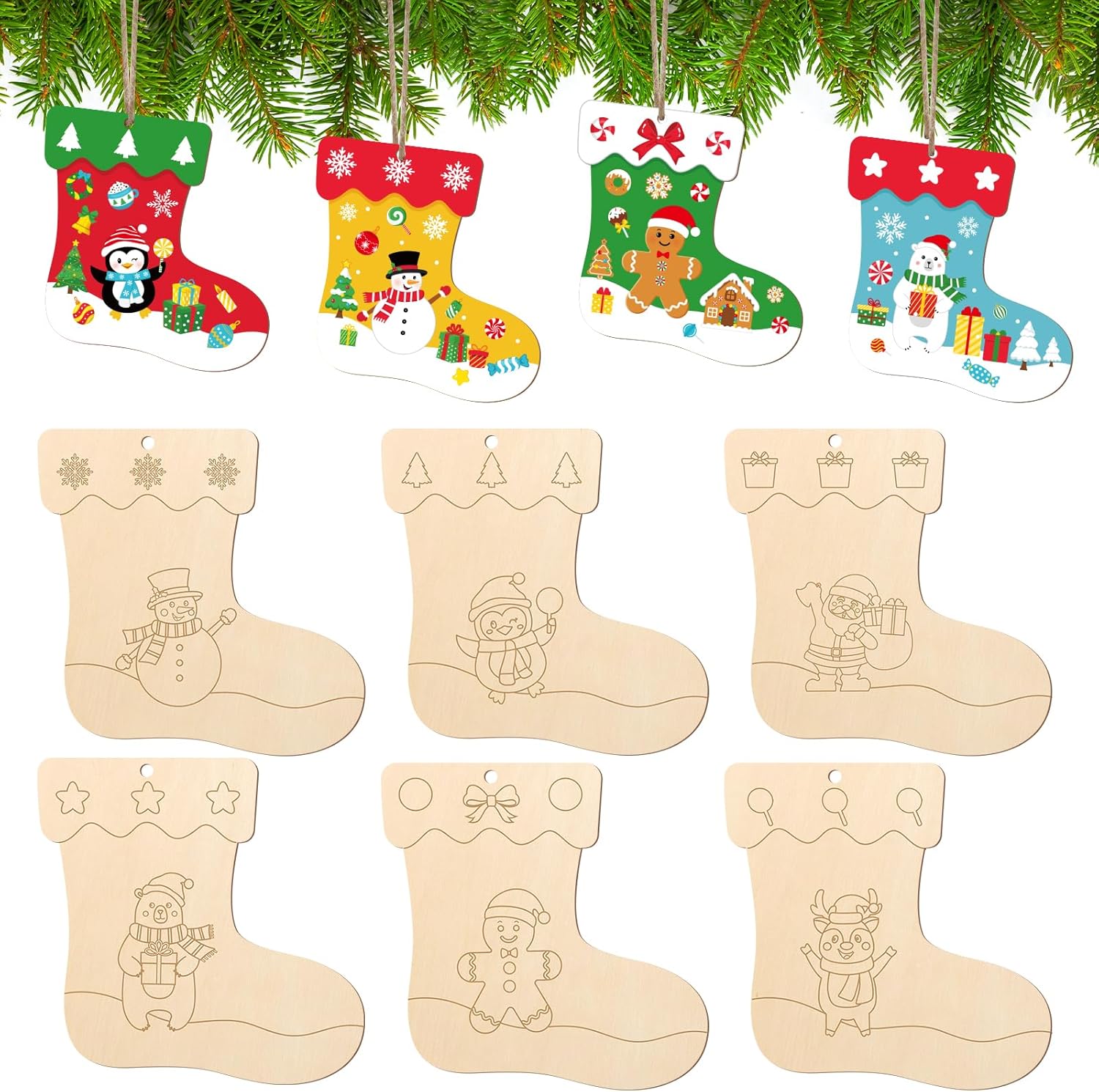 stocking wooden cutouts for diy crafts
