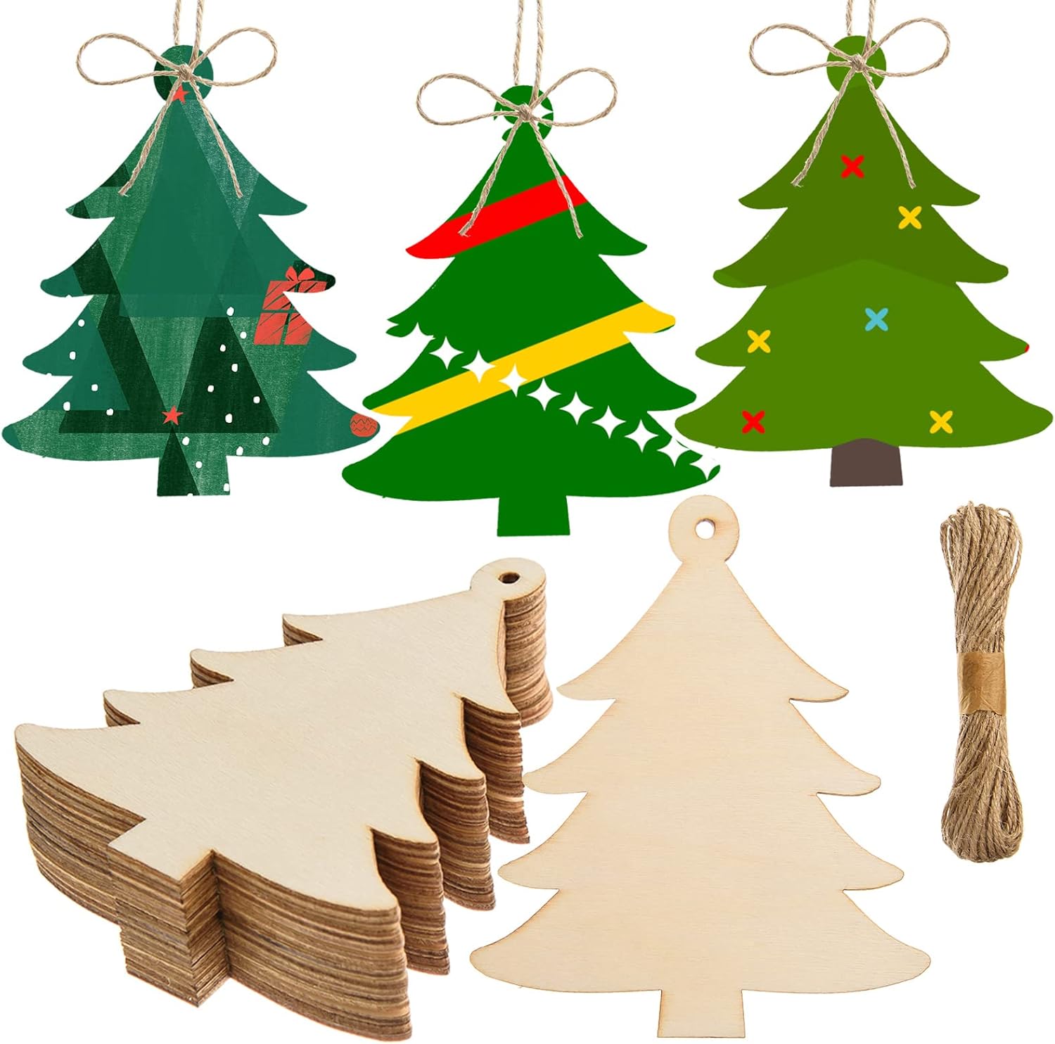 unfinished wooden christmas tree cutouts for diy