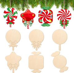 peppermint wooden cutouts for diy crafts
