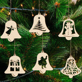 unfinished wooden bell shapes