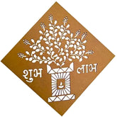 wooden tulsi rangoli stencil