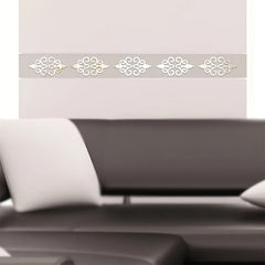 Decorative border with floral patterns on a neutral background