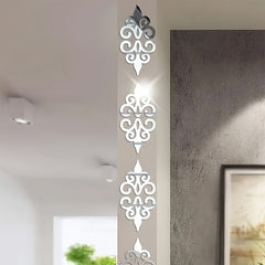 Decorative wall stickers with intricate patterns on a wall.