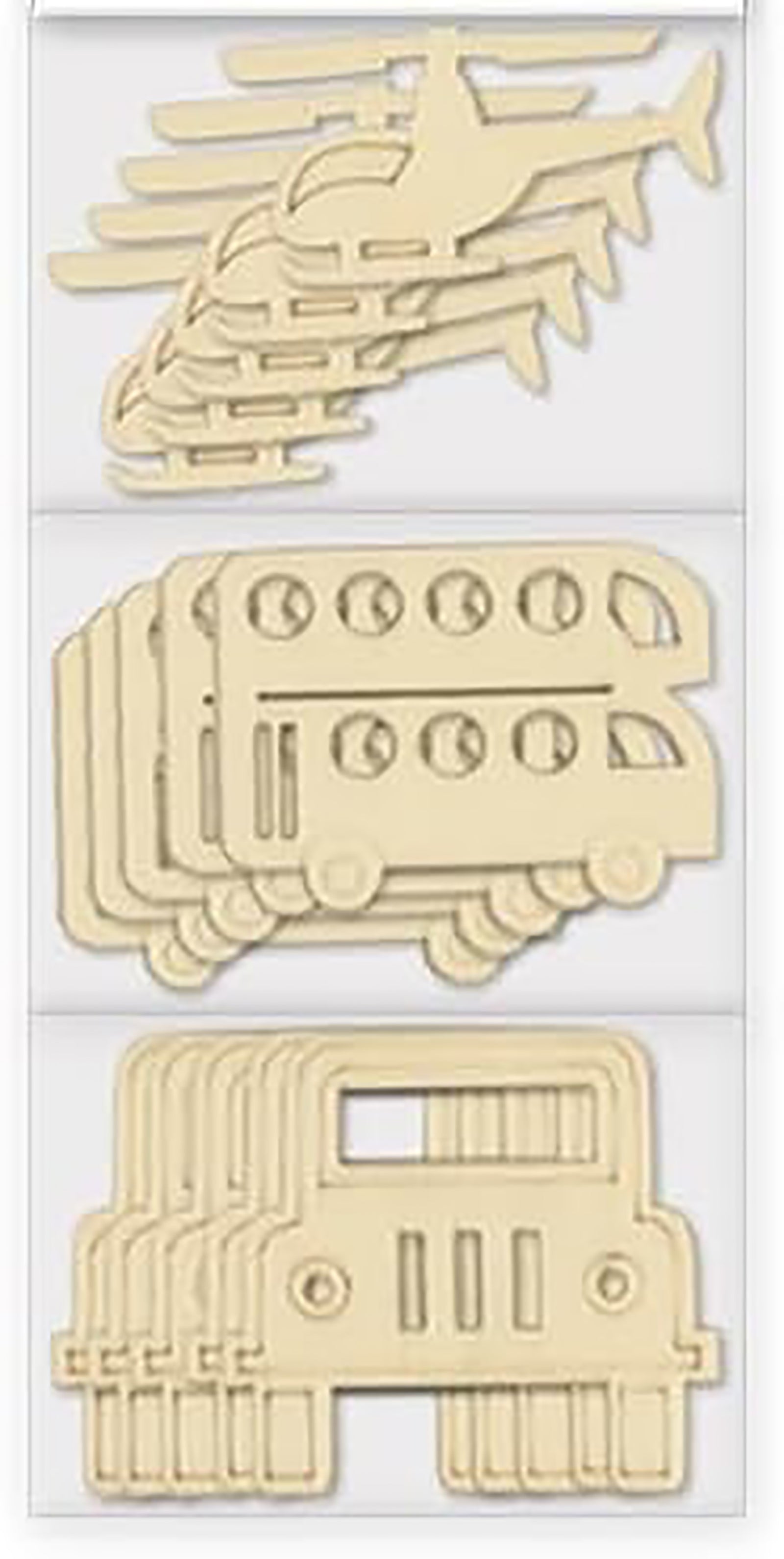 unfinished wood transport shapes