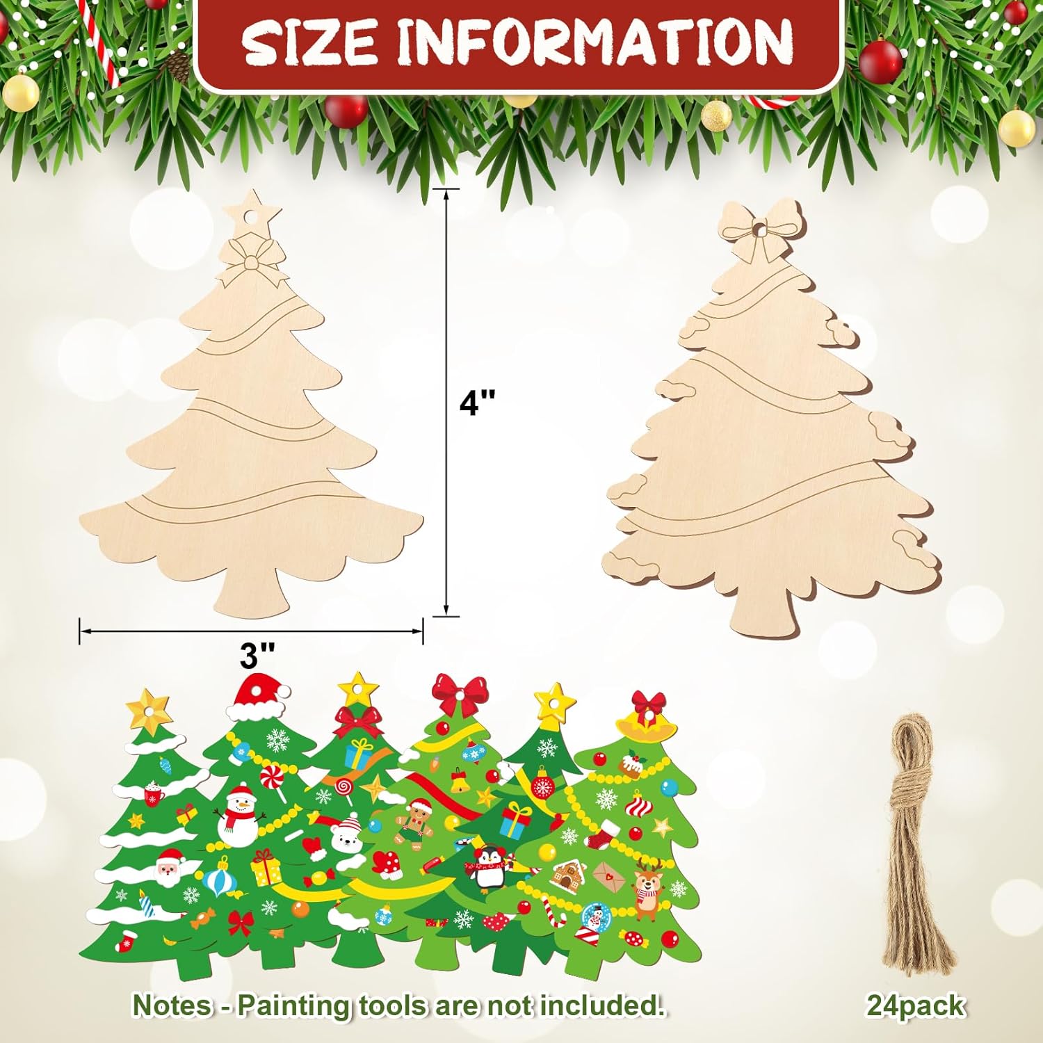 unfinished christmas tree wood shapes for painting