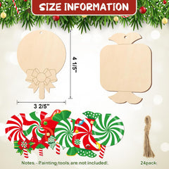 unfinished christmas candy wood shapes for painting
