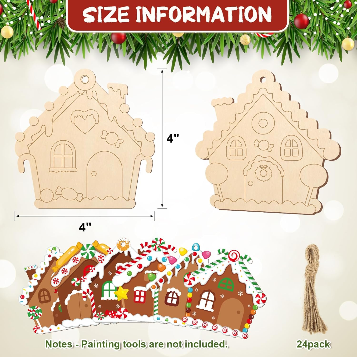 unfinished christmas house wood shapes for painting