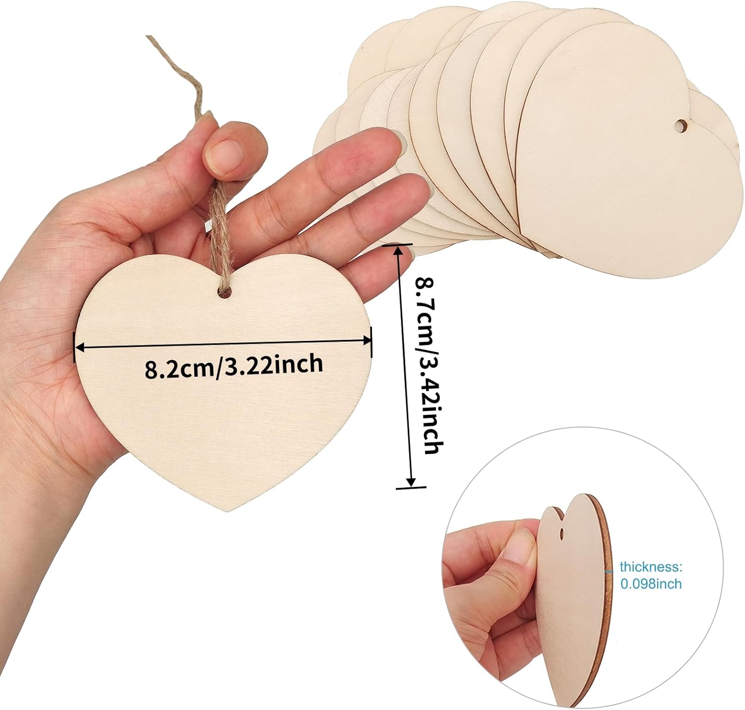 wooden heart shapes for painting crafts