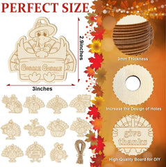 unfinished wood thanksgiving shapes