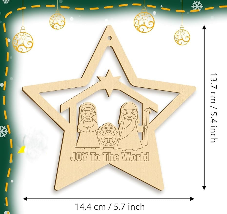 unfinished christmas star wood shapes for painting