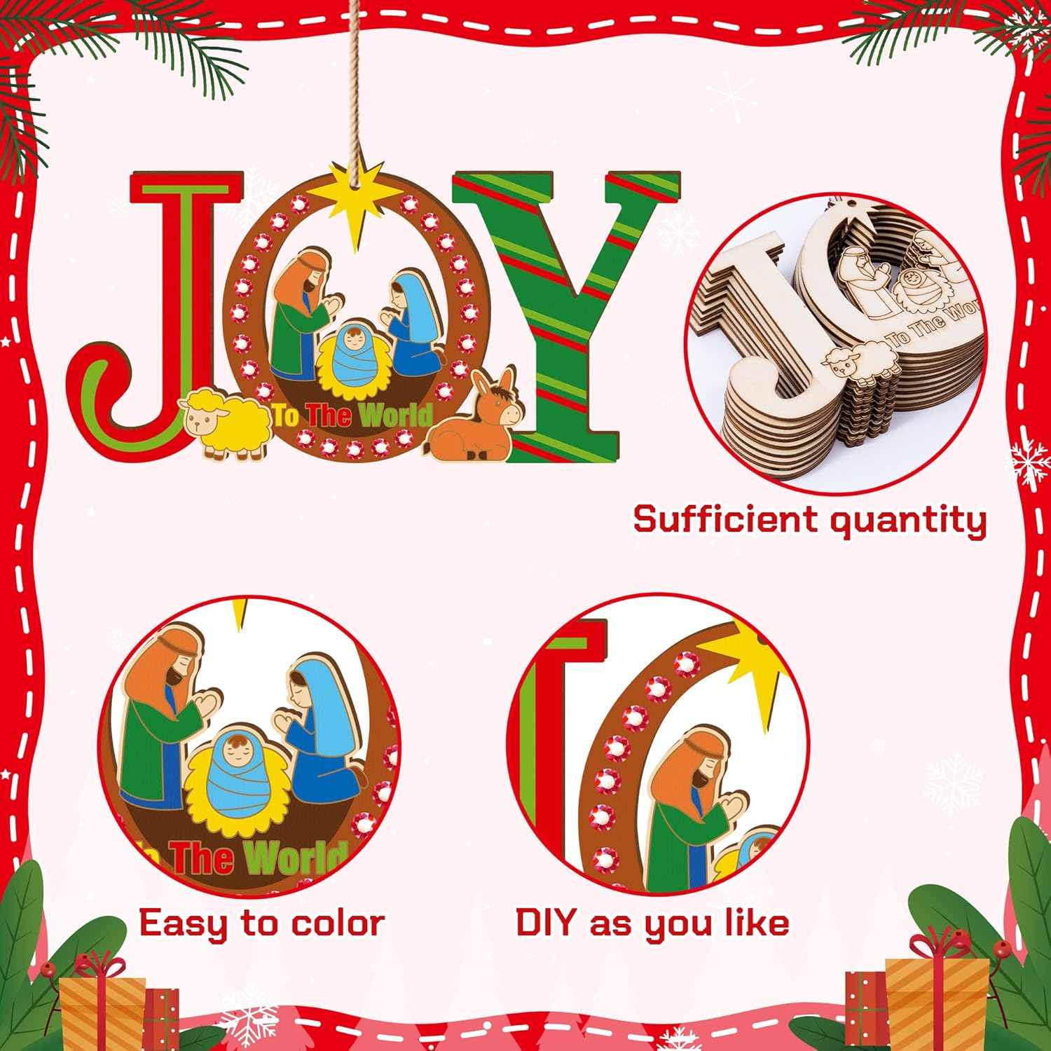 large wooden nativity base for kids art