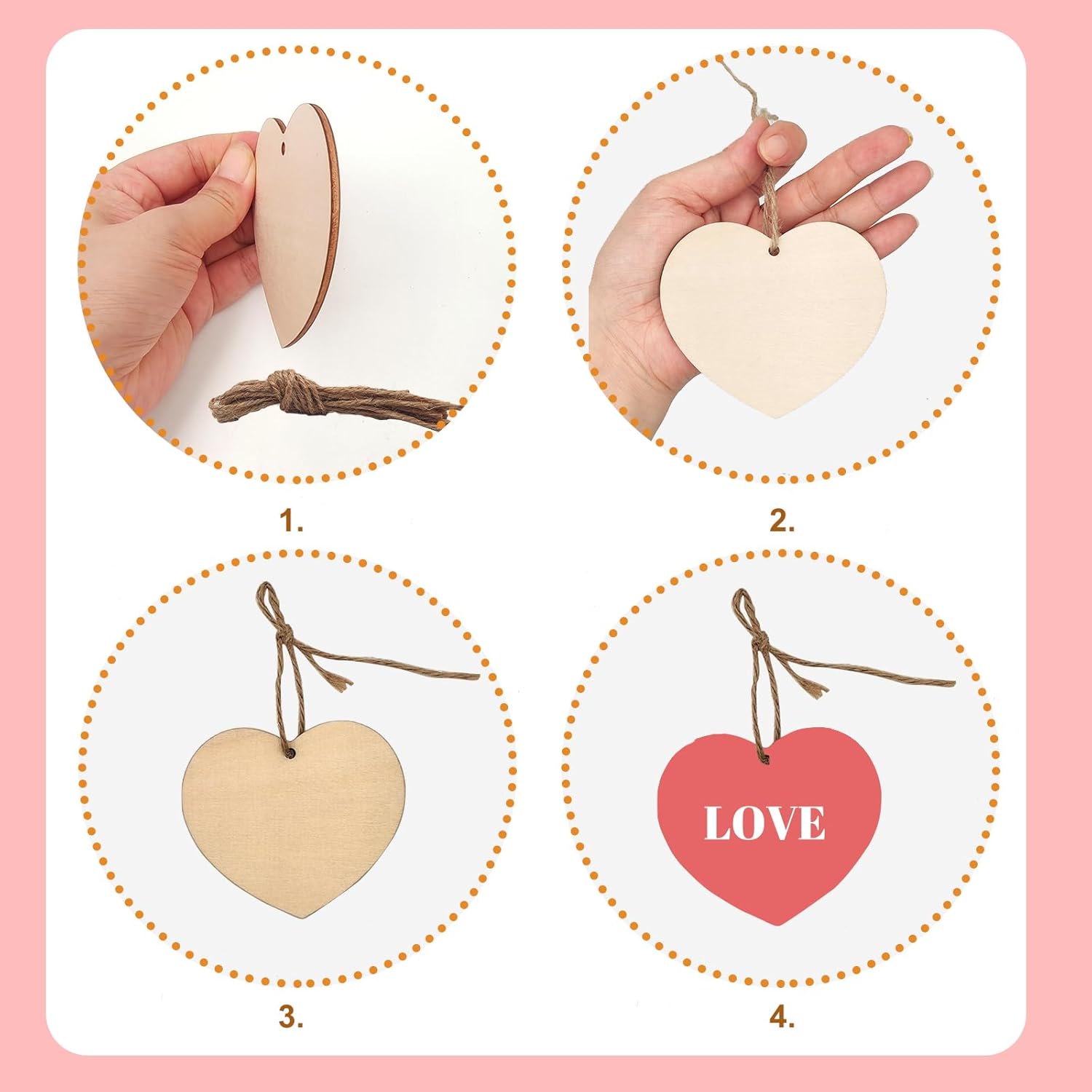 small wood hearts for kids art projects