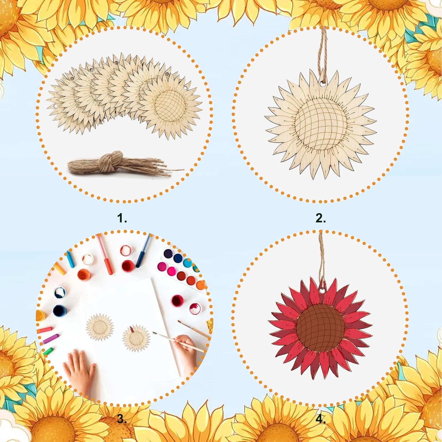 kids flower craft wood blanks