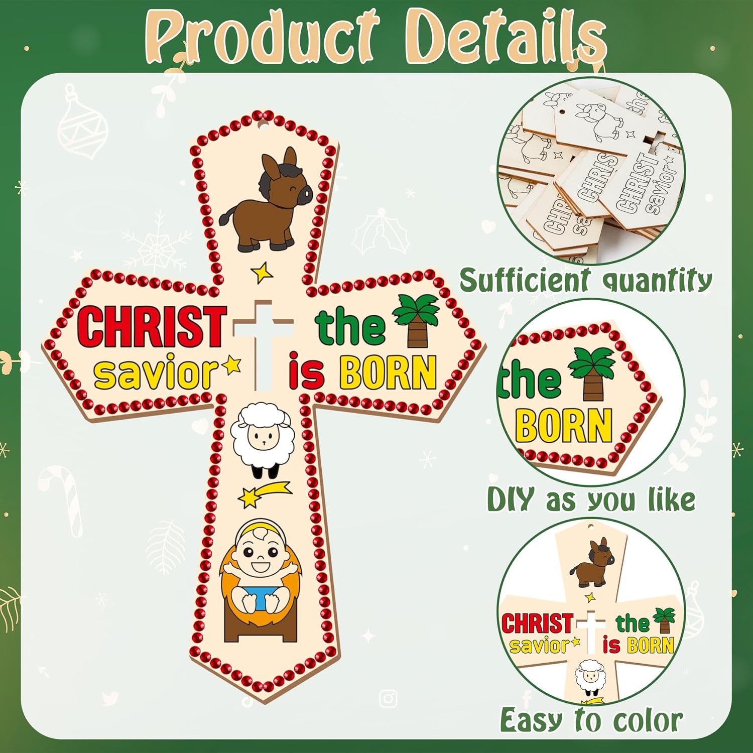 wooden nativity cross craft base for kids