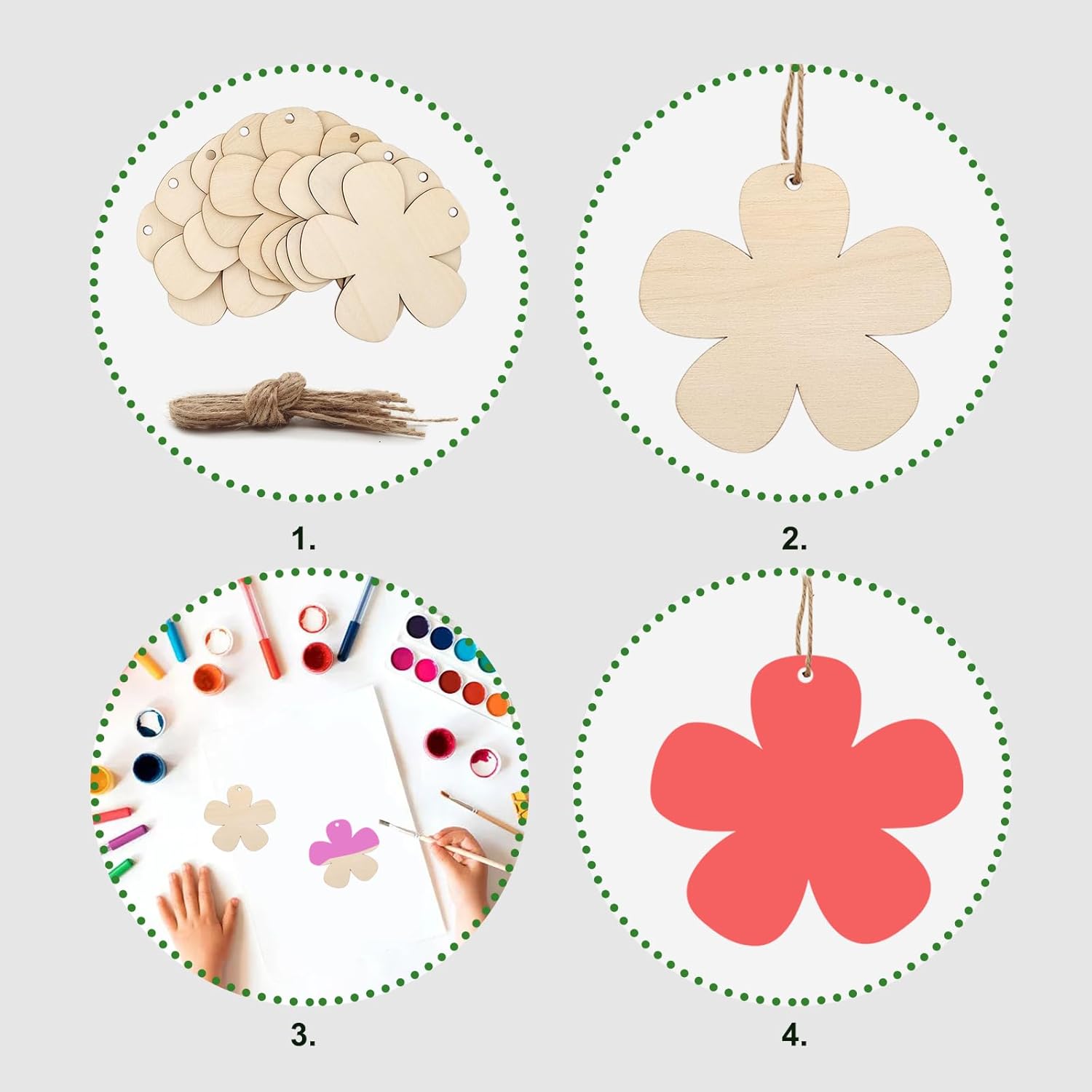 wooden flower craft base