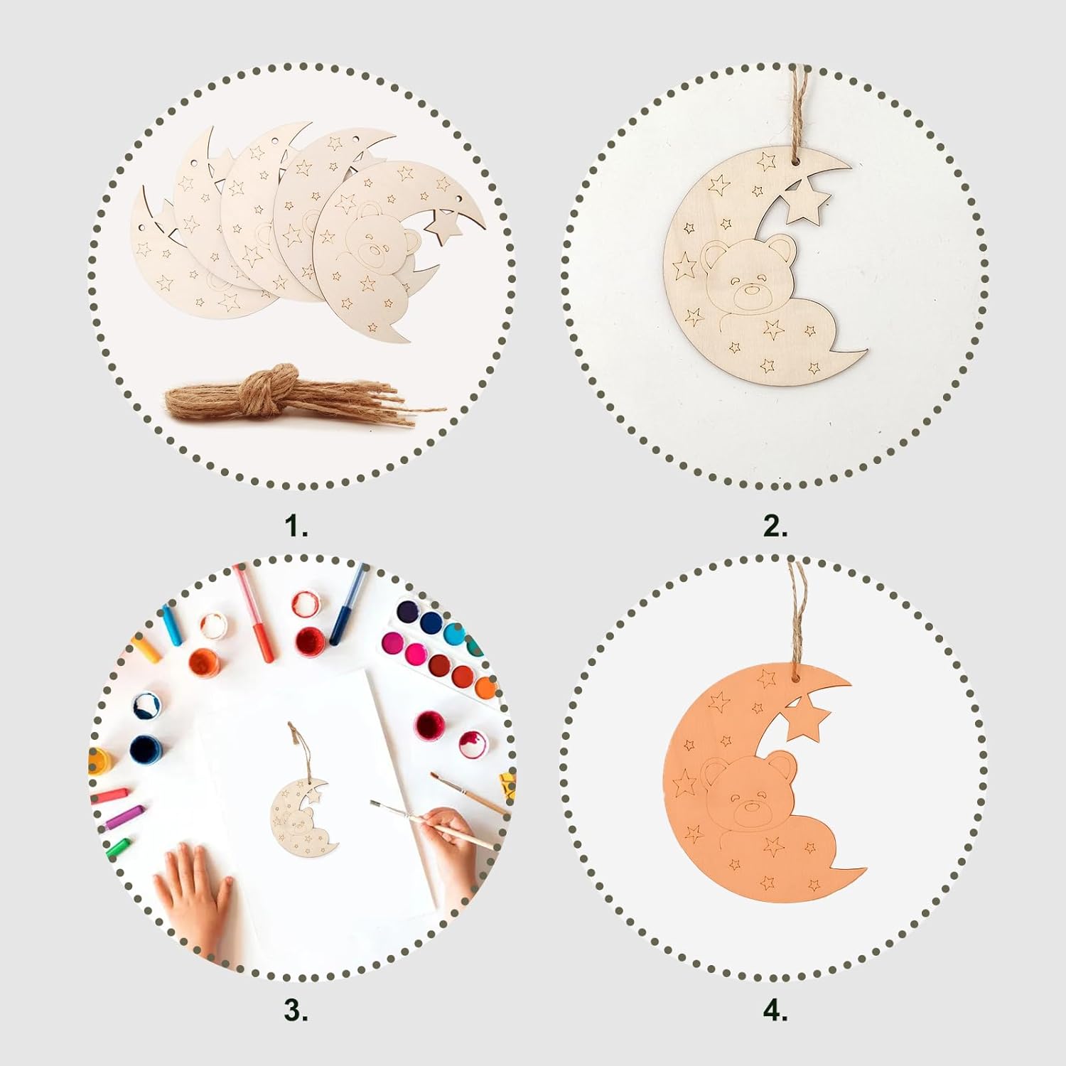 kids bear craft wood blanks