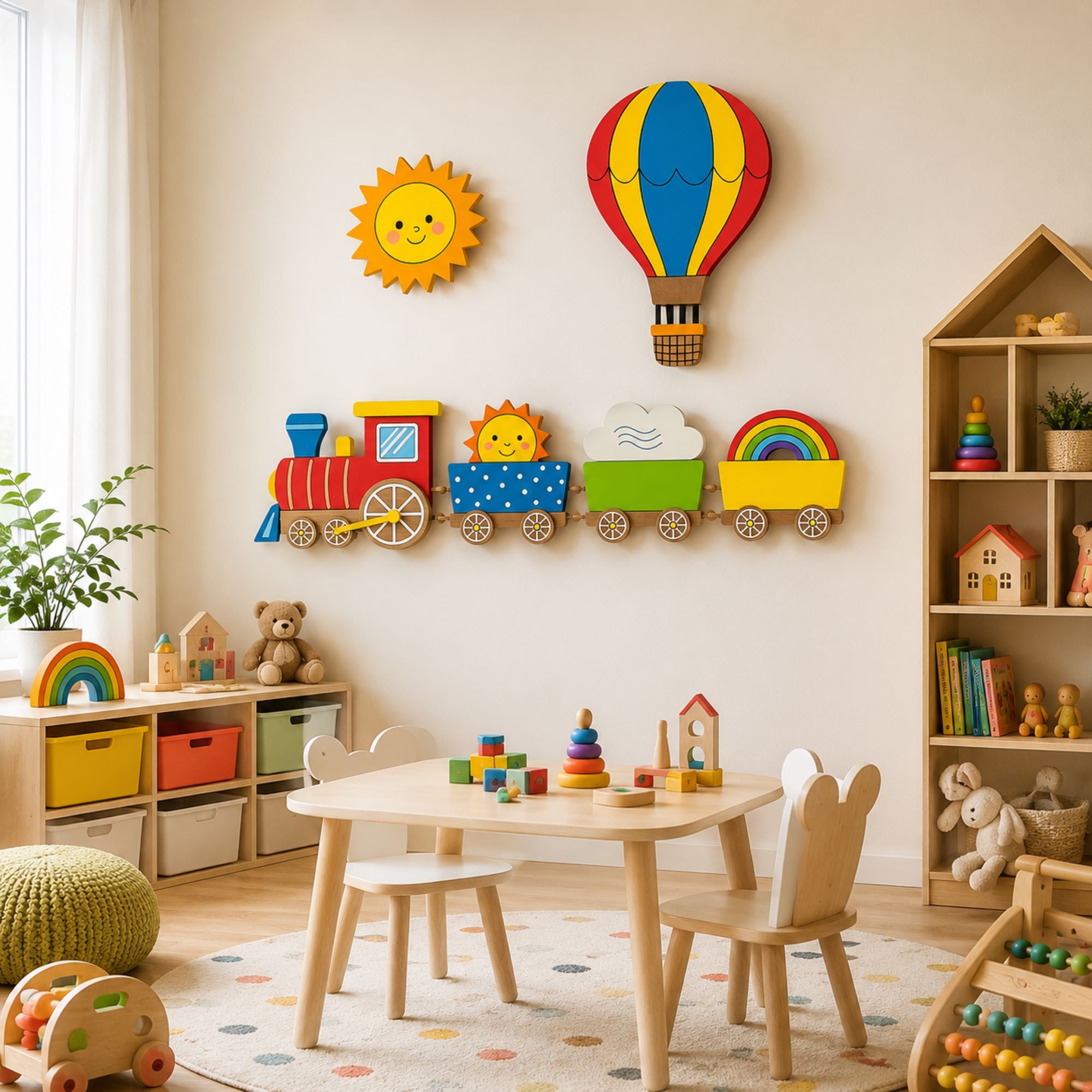 hot air balloon wall art for kids room