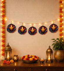 Diya decoration for pooja ghar