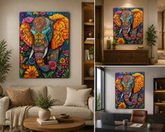 Digital Printed Elephant Wall Painting