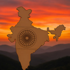 Cliths 10 Pack India Map Wooden Cutouts Pre-Marked DIY Crafts Geography Projects & Home Decor