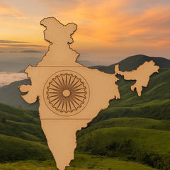 Cliths 10 Pack India Map Wooden Cutouts Pre-Marked DIY Crafts Geography Projects & Home Decor