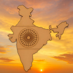 Cliths 10 Pack India Map Wooden Cutouts Pre-Marked DIY Crafts Geography Projects & Home Decor
