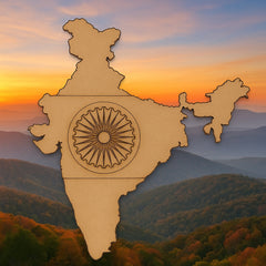Cliths 10 Pack India Map Wooden Cutouts Pre-Marked DIY Crafts Geography Projects & Home Decor