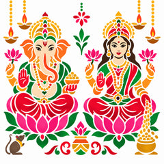 pet plastic stencil template for ganesha lakshmi art