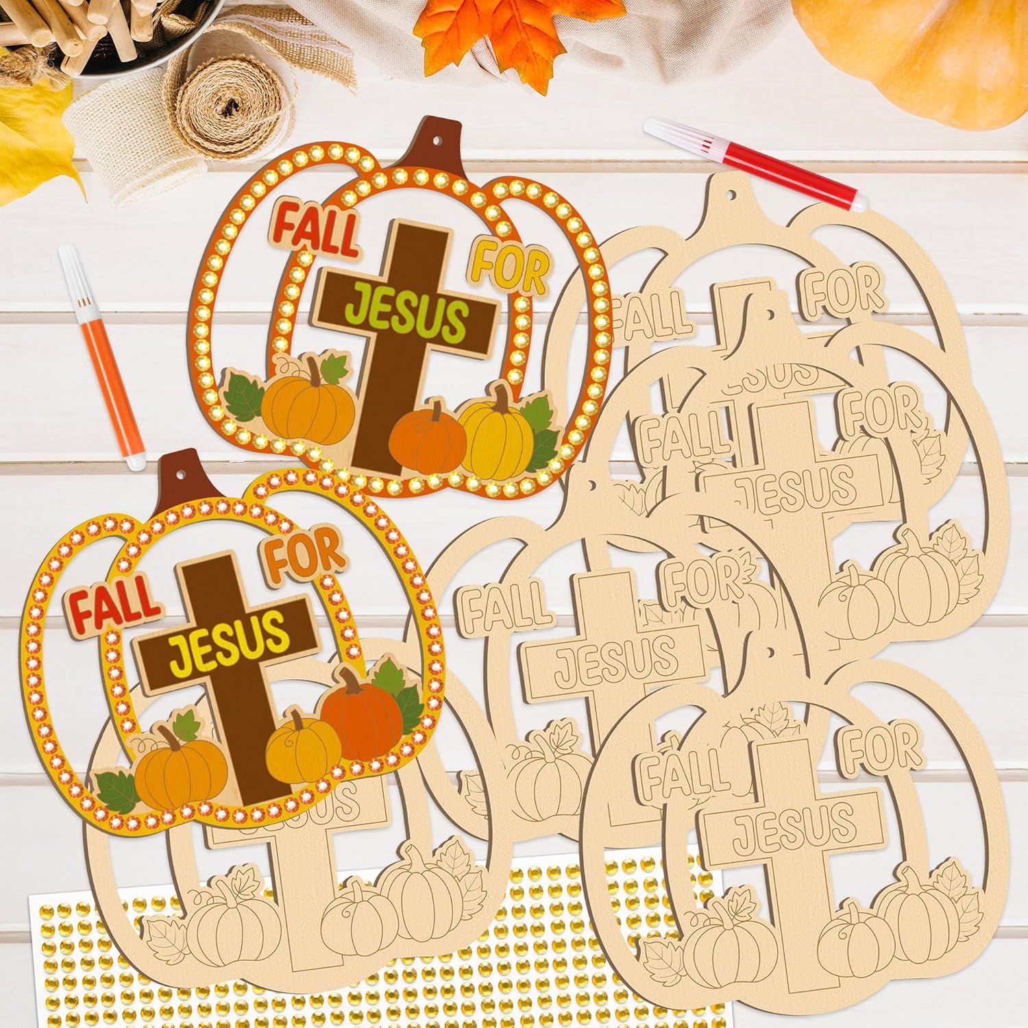 blank wooden pumpkins for classroom crafts