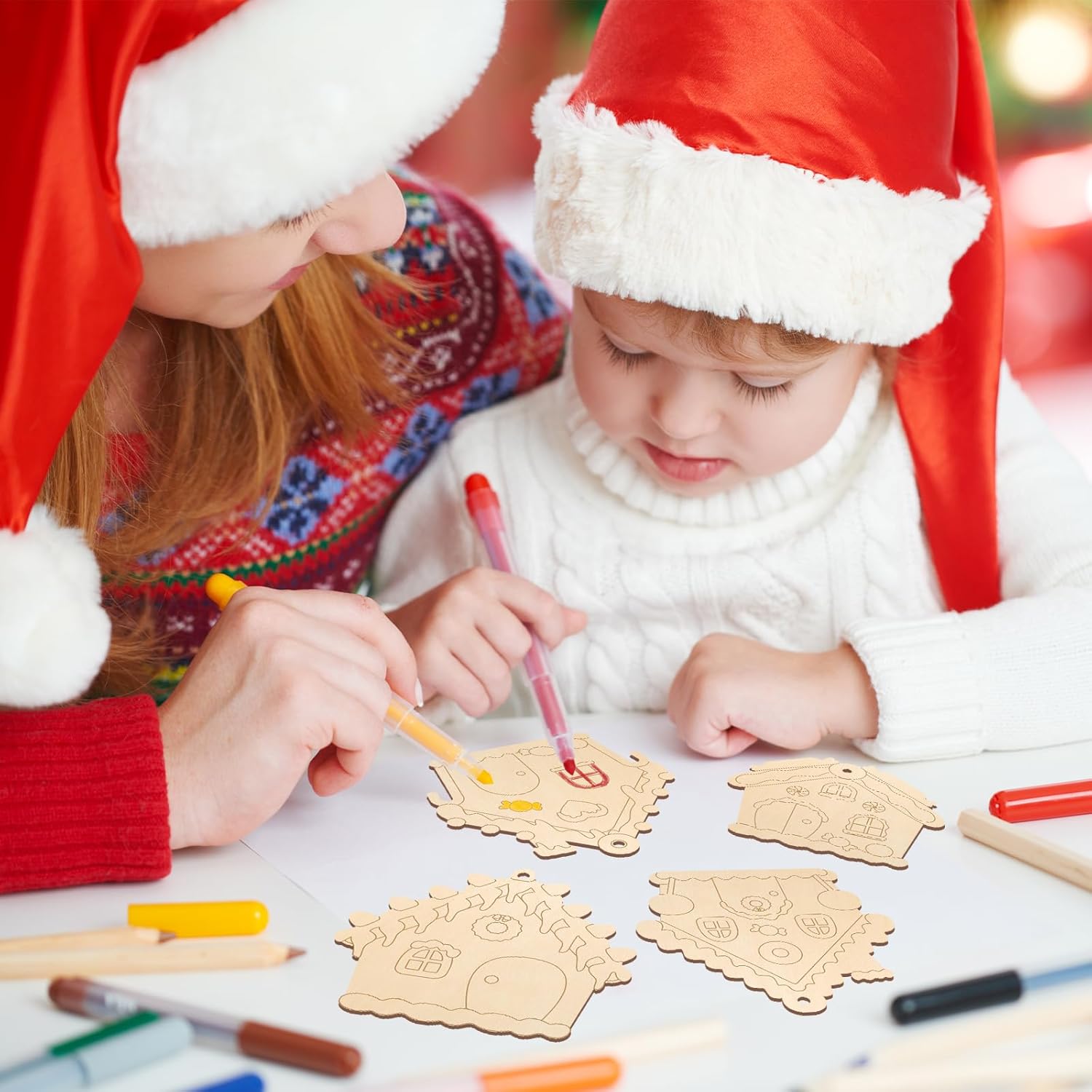diy christmas wooden house for art projects