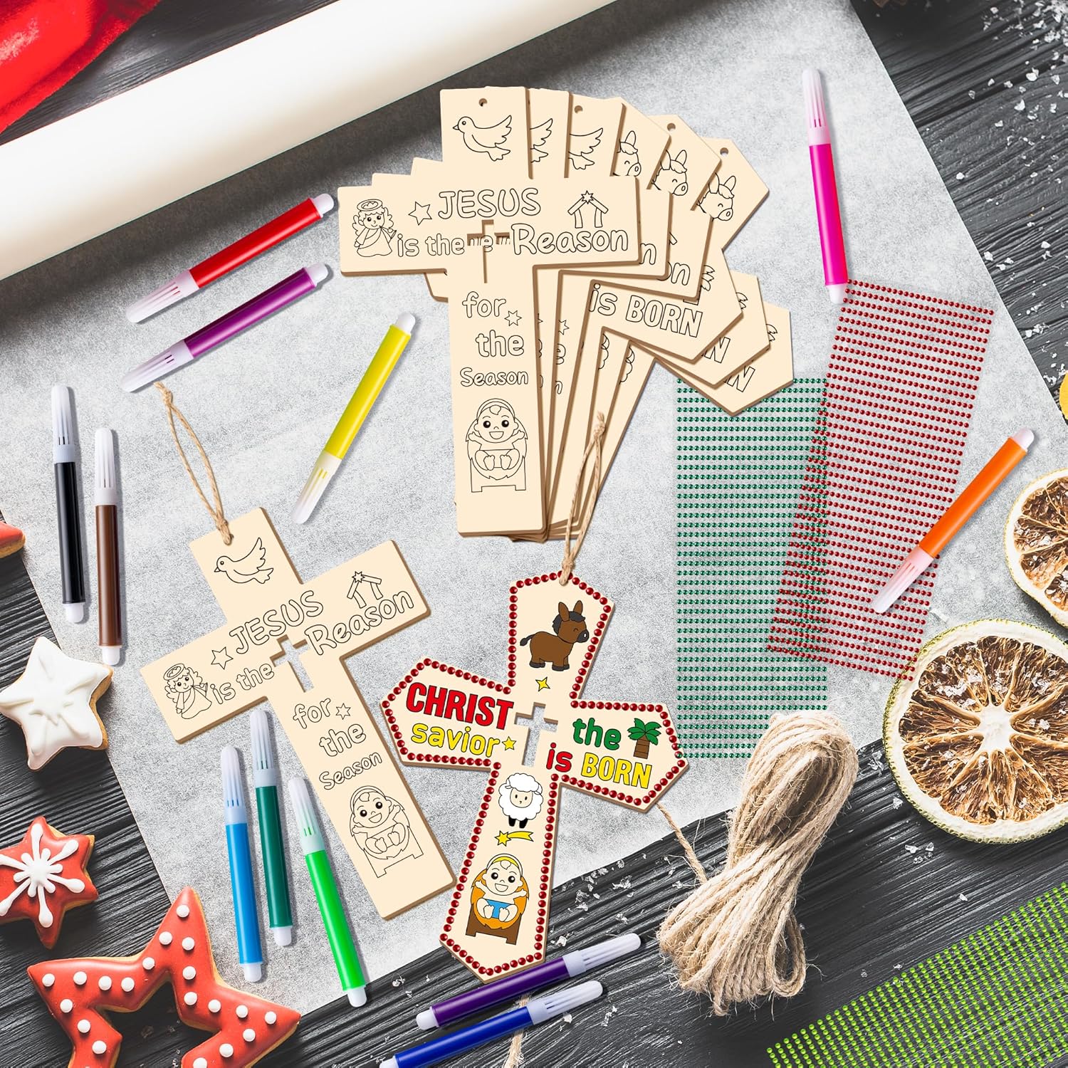diy christmas wooden cross for art projects
