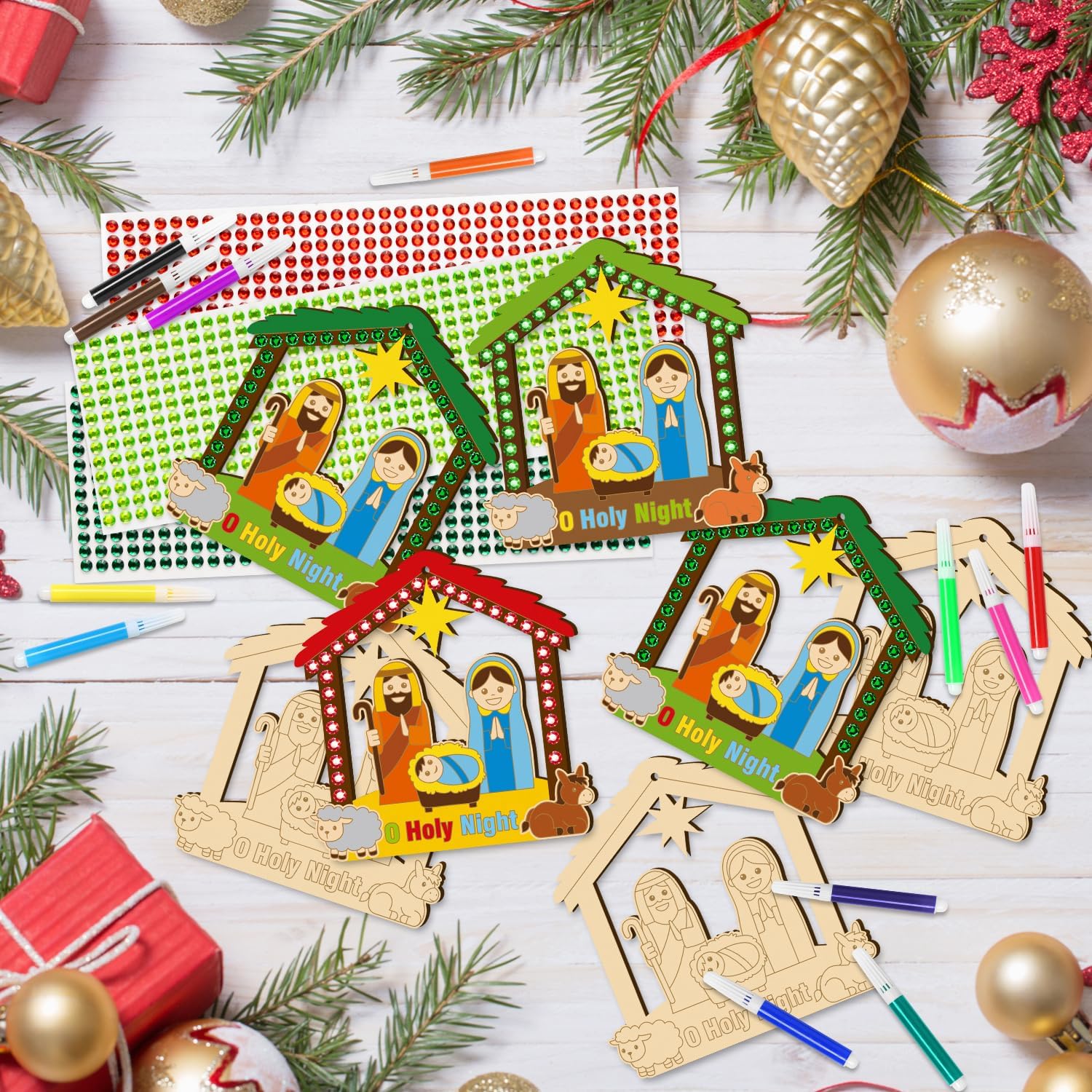 blank wooden house shapes for classroom crafts