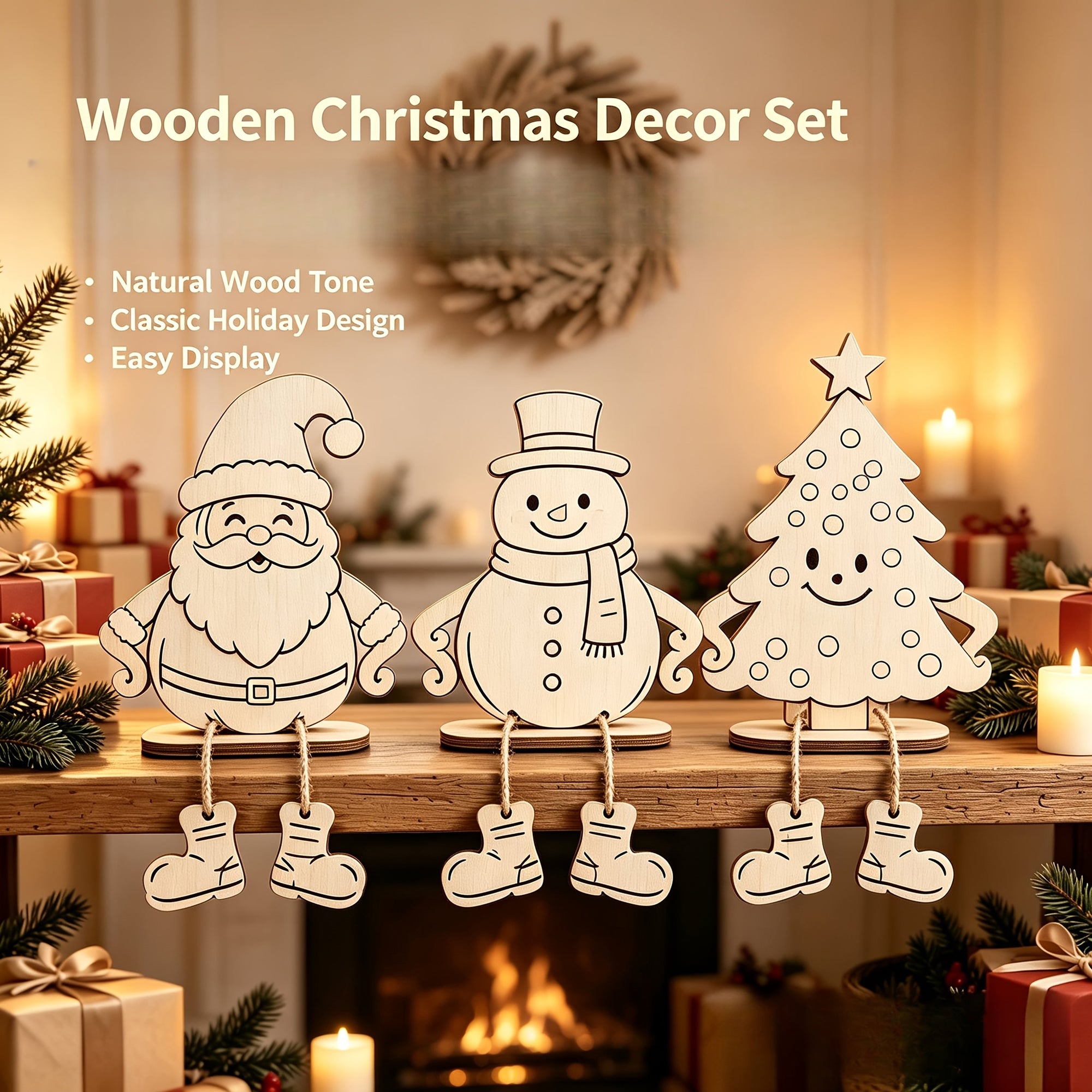 DIY wooden Christmas decorations for home