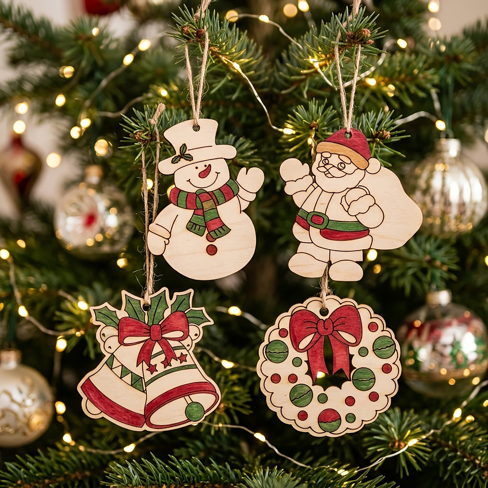 christmas wooden ornaments for acrylic painting