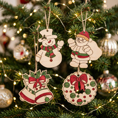 christmas wooden ornaments for acrylic painting
