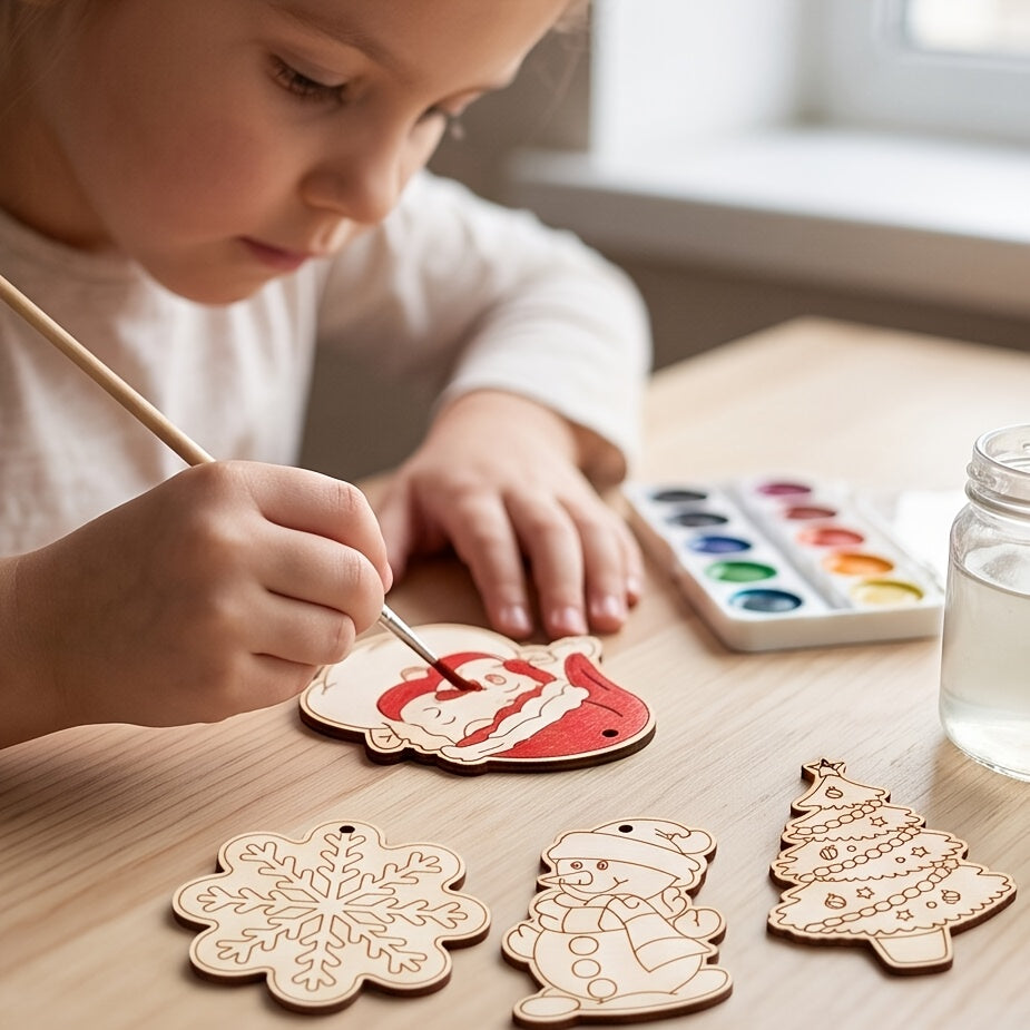 Christmas wooden cutouts for hanging decorations