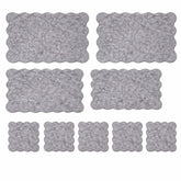 scalloped edge dining table mats set