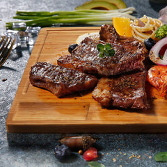 Whittlewud Cutting Boards with 3 Built-in Compartments and Juice Grooves -Big Kitchen Chopping Board for Meat (Butcher Block)(17 x 12.6 In)