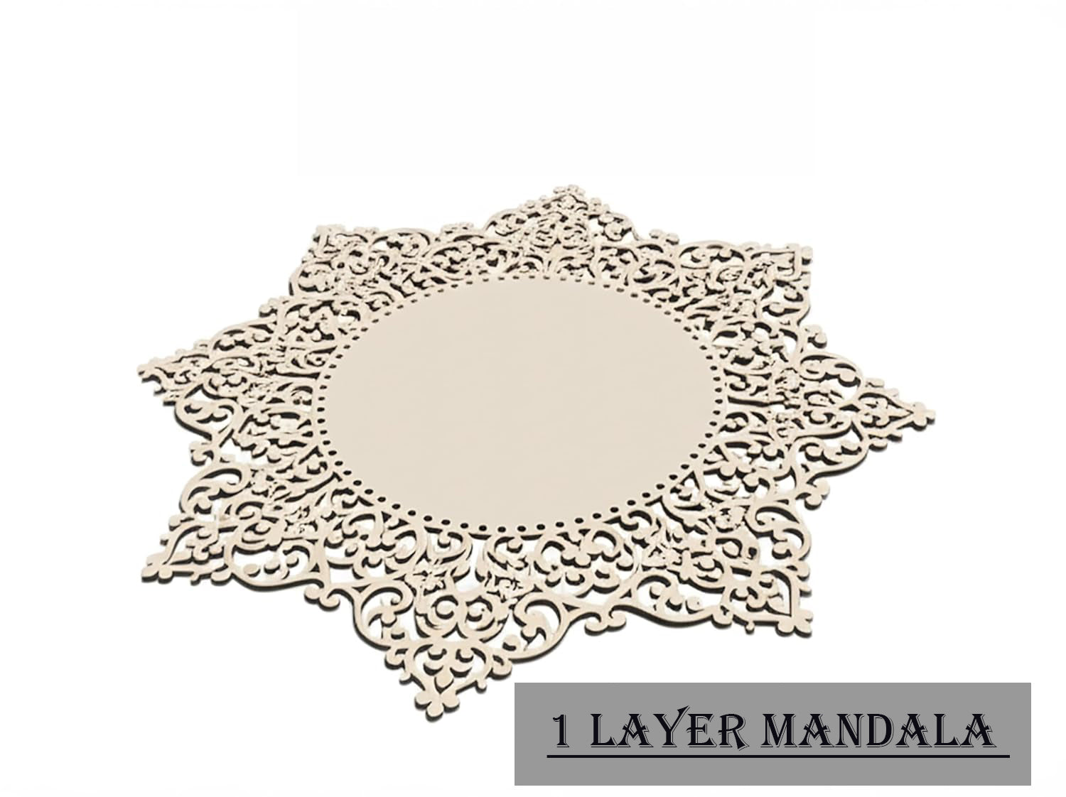 Decorative mandala with intricate patterns on a white background