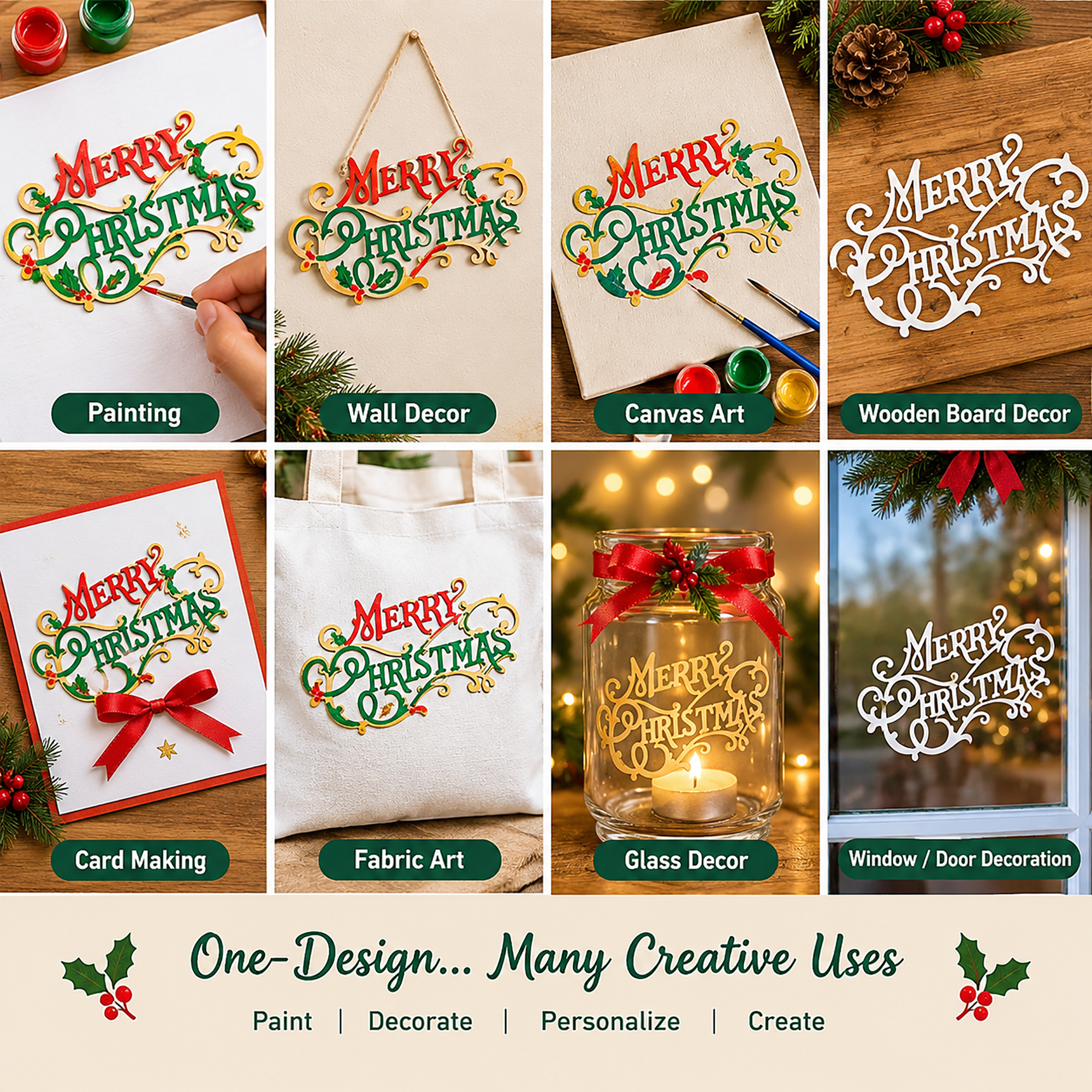 christmas wooden letters for wall decor and canvas art