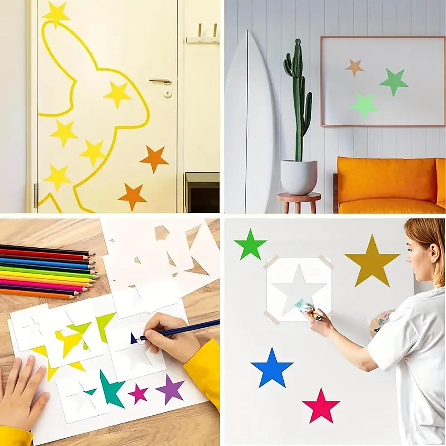 star pattern stencil for home decoration