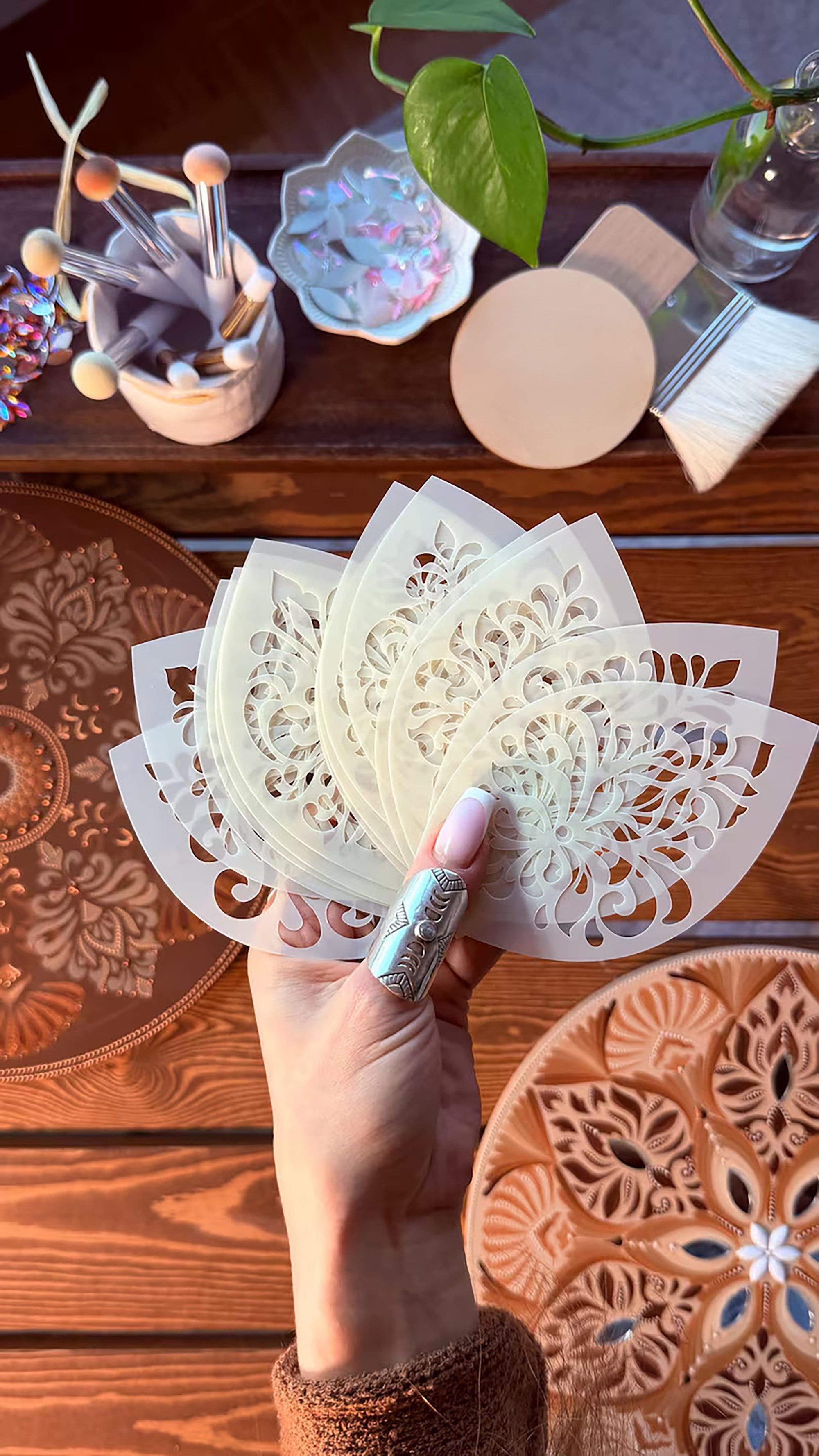 decorative stencil for fabric painting diy