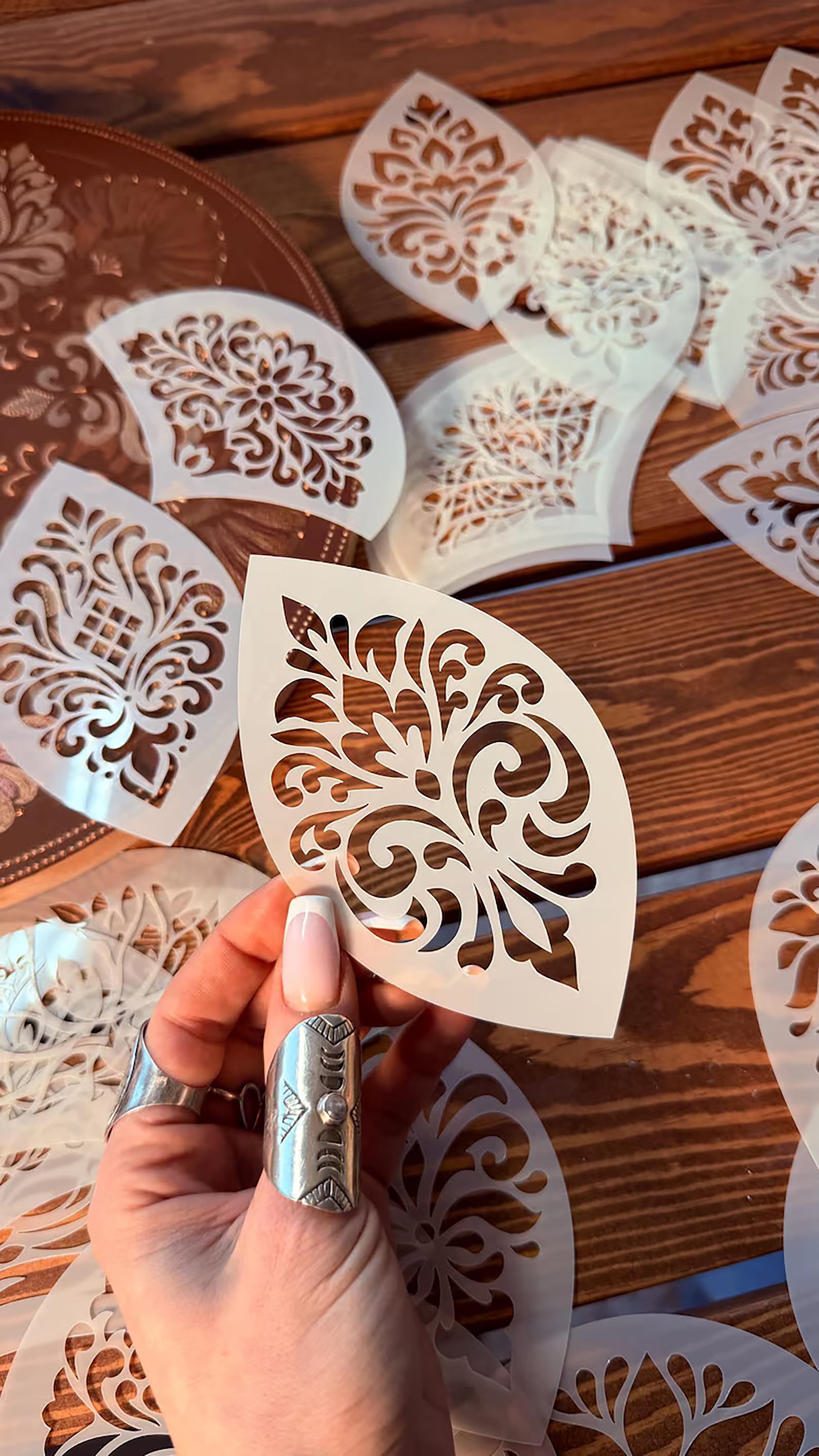 reusable stencil for texture paste designs