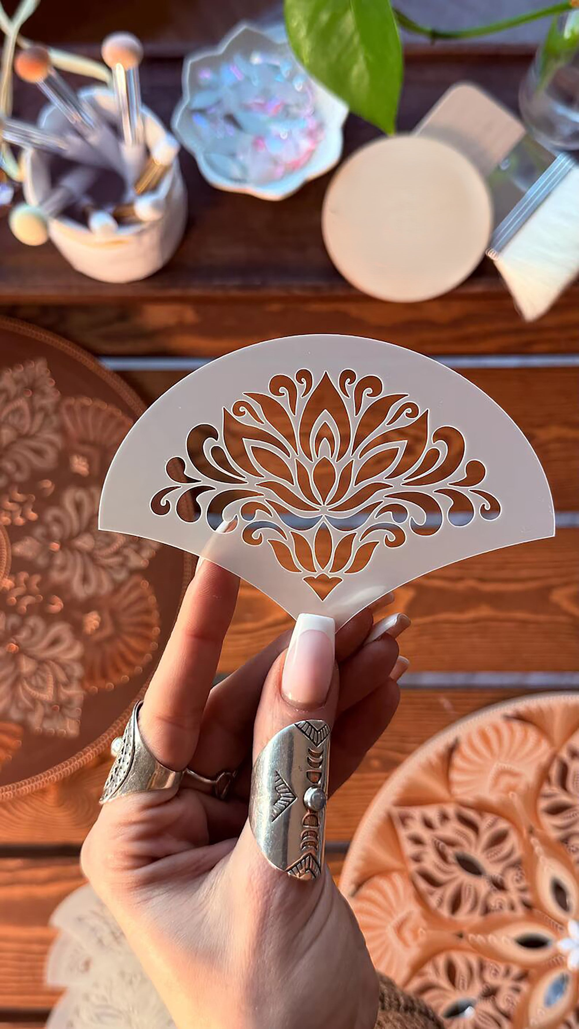 pet plastic stencil for detailed artwork