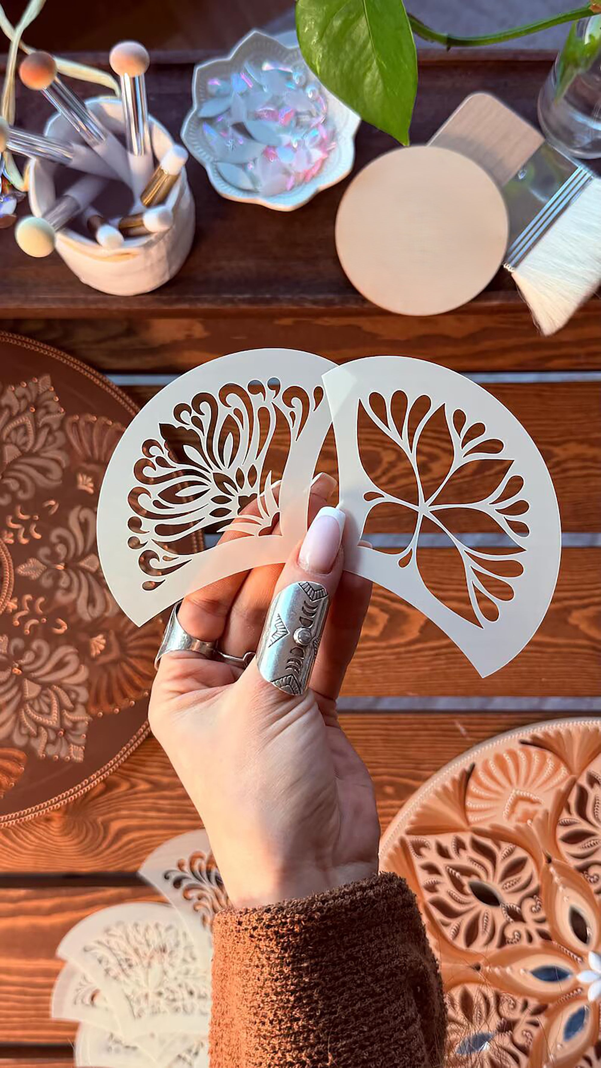 decorative stencil for fabric painting diy