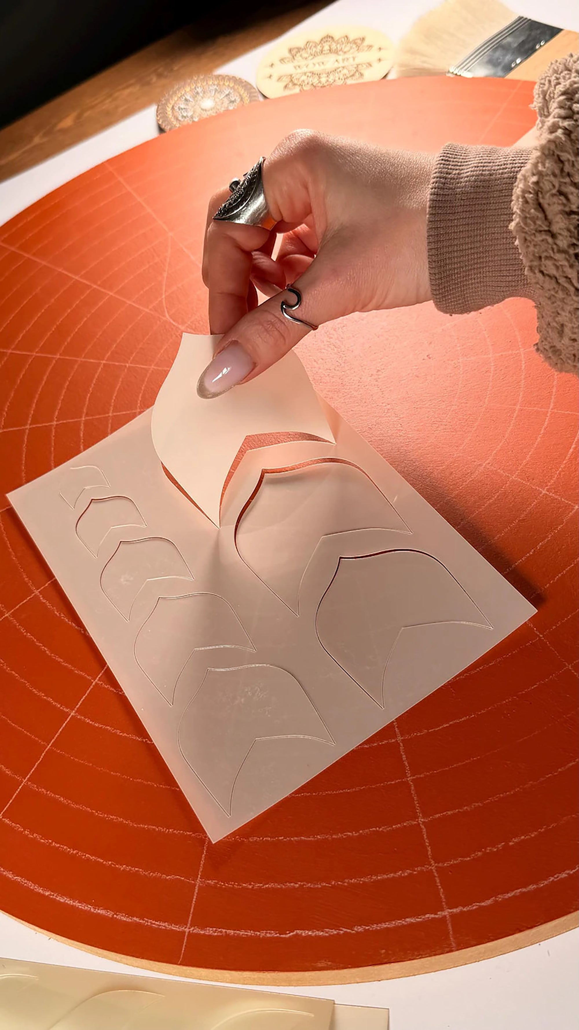 pet plastic stencil kit for acrylic painting