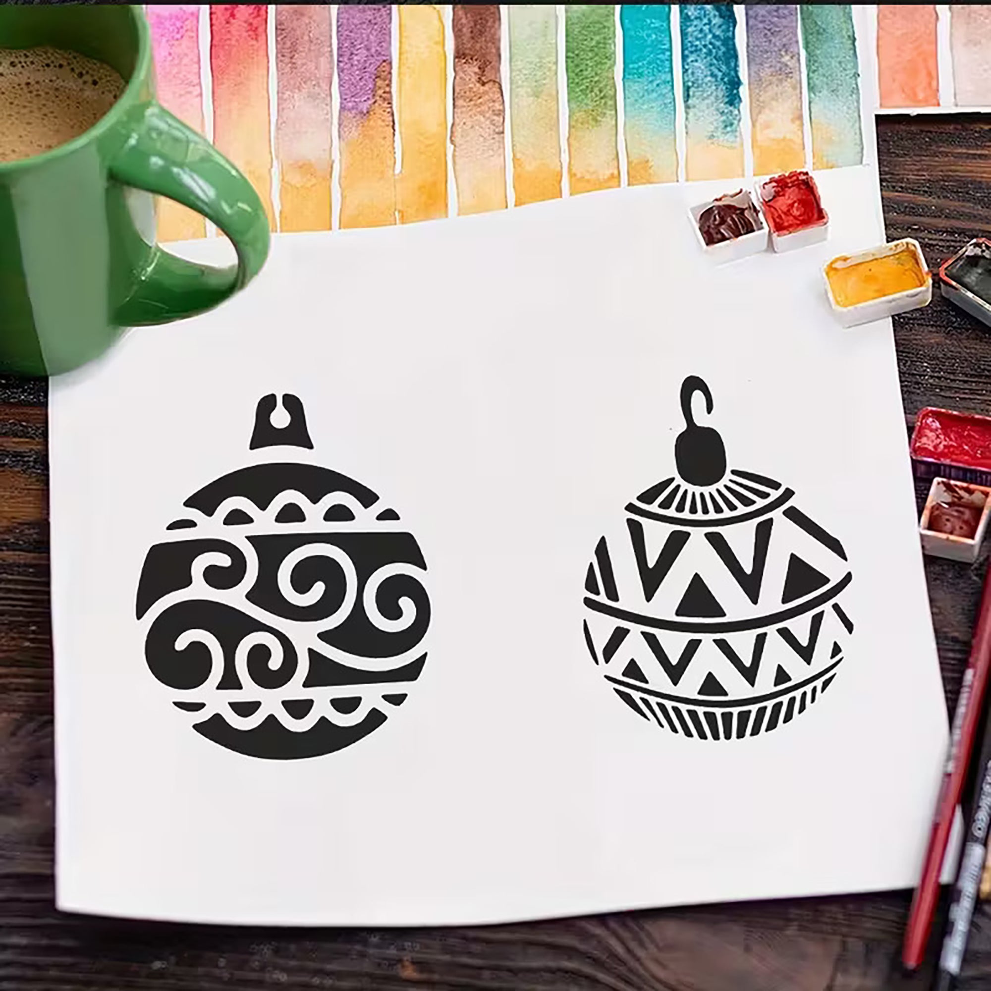christmas ball stencil
