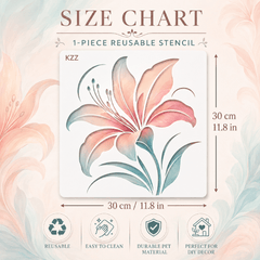 botanical lily flower pet painting stencil for wall decor