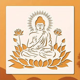 buddha meditation stencil for wall painting
