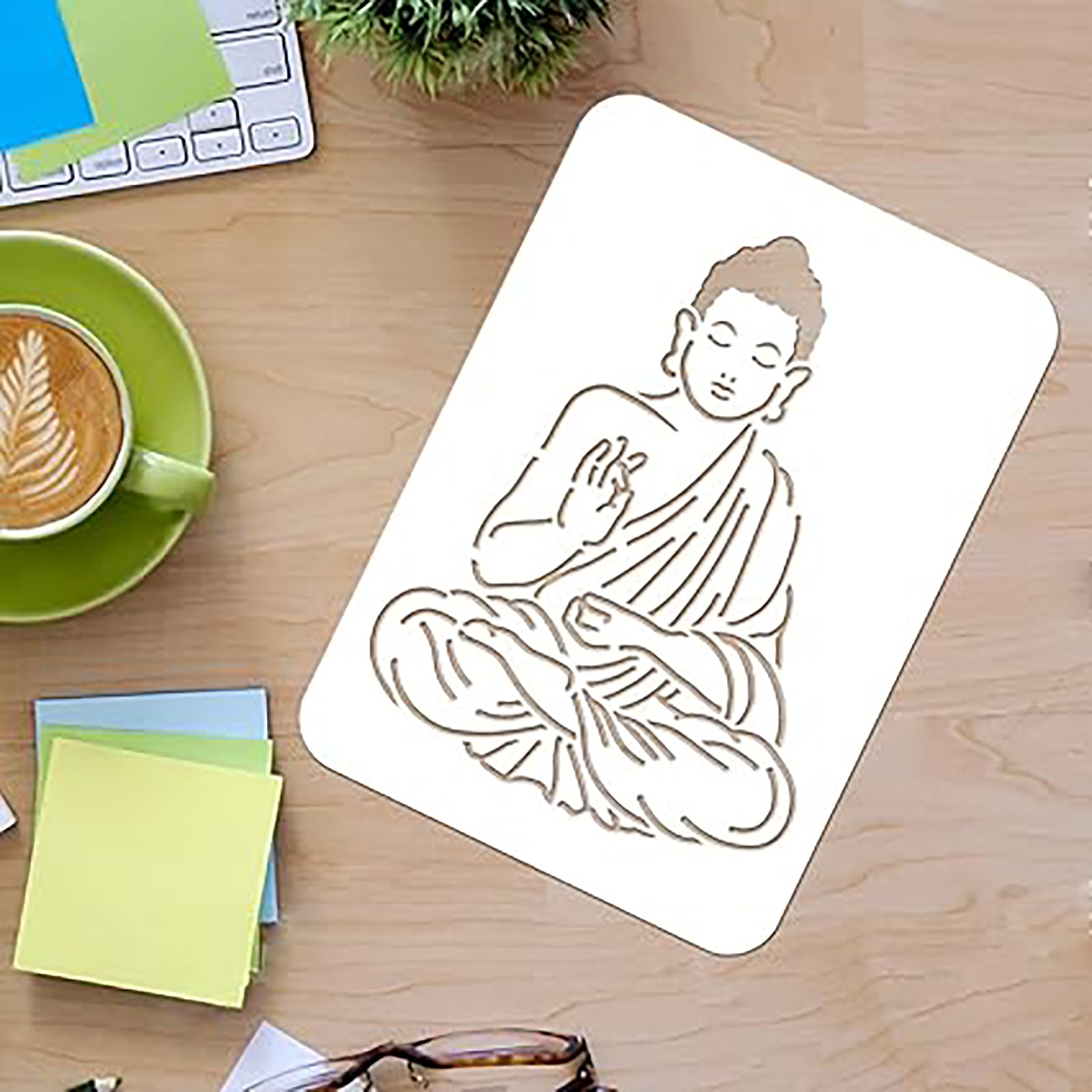 sitting buddha stencil